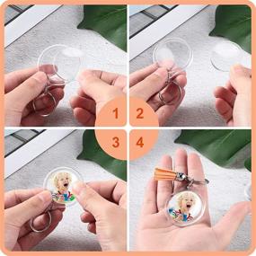 img 2 attached to 📸 Snap-In Custom Insert Photo Acrylic Keychain: 50 Sets Circle Photo Frame Keyrings with Tassels for DIY Projects