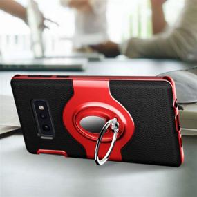 img 1 attached to Samsung Galaxy S10E Case - ESamcore Ring Holder Kickstand Cases Dashboard Magnetic Phone Car Mount For S10E (2019 Release) [Red]