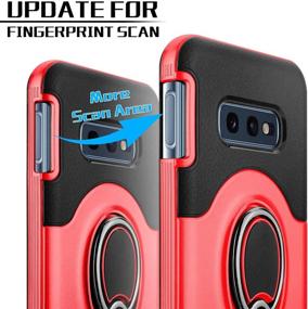 img 3 attached to Samsung Galaxy S10E Case - ESamcore Ring Holder Kickstand Cases Dashboard Magnetic Phone Car Mount For S10E (2019 Release) [Red]