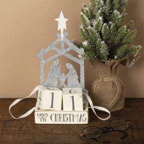 img 1 attached to 🎄 Countdown to Christmas with Primitives by Kathy Nativity Wood Blocks Set - 3 Piece