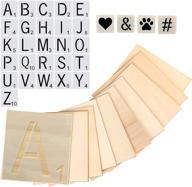 🔠 larger scrabble letter stencils set with symbol stencils, wood squares - perfect for coasters, wall art, banners - adult crafts & diy home decor kit for living room by cade + kai, 4x4 in. logo