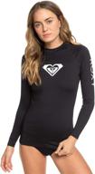 roxy womens classics rashguard anthracite women's clothing logo