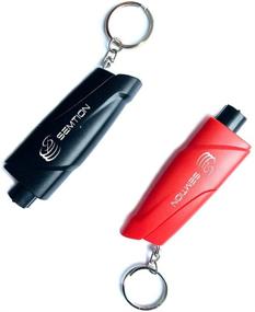 img 4 attached to 🔧 SEMTION Car Emergency Escape Tool - Window Breaker Keychain & Seatbelt Cutter, Pack of 2 (Black-Red)