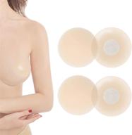 👙 thinnest nippleless covers, 3.14 inches, best size, invisible silicone pasties – nude, reusable adhesive, 2 pairs logo