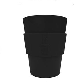 img 3 attached to 🌿 Sustainable Bamboo Reusable Coffee Cup 12oz for Travel, Takeaway Mug with Lid & Spill Stopper, Plastic & BPA Free, Dishwasher Safe Eco Cup, Organic Bamboo Fiber, Black & Logo