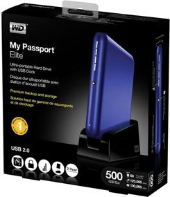 img 1 attached to 💾 WD My Passport Elite 500 ГБ USB 2.0: Портативный внешний жесткий диск в металлической голубой расцветке - эффективное решение для хранения данных