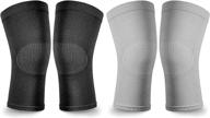 🏋️ meniscus tear knee brace compression sleeves - lightweight arthritis pain relief - support for running, weight lifting - men and women - black/grey logo