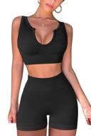 fafofa seamless workout sets: ribbed sport bra & high waist running shorts for women - perfect gym and yoga 2 piece sets логотип