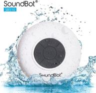 🚿 водонепроницаемый bluetooth 4.0 душевой динамик, soundbot sb510 hd - портативная громкоговорительная устройство с громкоговорителем с встроенным микрофоном, 6 часов воспроизведения, кнопки управления и специальный присоски - белый логотип