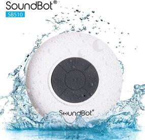 img 4 attached to 🚿 Водонепроницаемый Bluetooth 4.0 душевой динамик, SoundBot SB510 HD - портативная громкоговорительная устройство с громкоговорителем с встроенным микрофоном, 6 часов воспроизведения, кнопки управления и специальный присоски - Белый