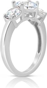 img 3 attached to Solid White Carat Three Stone Engagement Women's Jewelry