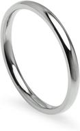 silverline jewelry: 2mm stainless steel unisex wedding band ring - prime comfort fit, sizes 5-13, with gift pouch logo