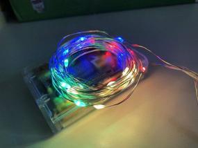 img 2 attached to 🎄 Viewpick 10ft(3m) 30 LEDs Multicolored Fairy Lights: Waterproof Silver Wire Starry Lights for Christmas, Weddings, Parties