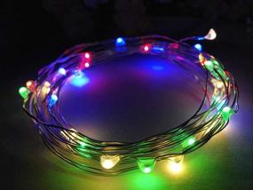 img 4 attached to 🎄 Viewpick 10ft(3m) 30 LEDs Multicolored Fairy Lights: Waterproof Silver Wire Starry Lights for Christmas, Weddings, Parties