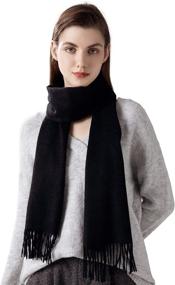 img 4 attached to 🧣 Женский Шарф Jushkune Pure Cashmere - Мягкий и Нежный Зимний Шарф Однотонного Цвета для Подарков на День Рождения.