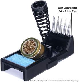 img 2 attached to YIHUA X-4 Premium Soldering Iron Holder: Convenient Brass Wool, Cleaning Sponge, and Solder Tip Slots