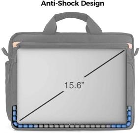 img 1 attached to tomtoc 15.6 дюймовая сумка для ноутбука с плечевым ремнем для 16-дюймового нового MacBook Pro A2141 - Антишоковая сумка-мессенджер для ноутбуков размером 13, 14, 15 и 15.6 дюймов HP Dell Acer Lenovo Asus Samsung Notebook Tablet.