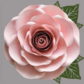 img 4 attached to Handmade DIY Giant Paper Flower Rose Template Kit – Flower Pattern, Rose Stencil Included for Creating Original Large 19-21 Inches Decorative Rose – Ideal for Weddings, Birthdays, Nursery Decor, and Event Walls