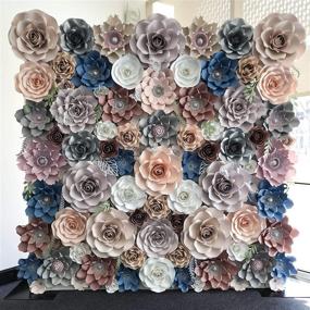 img 1 attached to Handmade DIY Giant Paper Flower Rose Template Kit – Flower Pattern, Rose Stencil Included for Creating Original Large 19-21 Inches Decorative Rose – Ideal for Weddings, Birthdays, Nursery Decor, and Event Walls