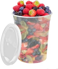 img 4 attached to 🍱 Lawei Set of 50 Plastic Deli Food Containers with Lids - 32 Oz: Versatile Food Storage Solution for Freezing, Soups, Parties, Meal Preparation, and Portion Control