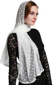 img 4 attached to 🍀 Clover Decoration Infinity Mantilla: Beautifully Crafted Church Women's Accessory for Elegant Church Attire