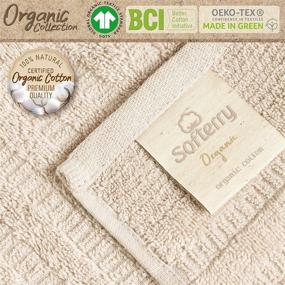 img 2 attached to Softerry Pure Organic Cotton Bath Towel Set - Luxury Hotel & Spa Quality, 100% Soft Cotton, Extra Absorbent and Durable, 500 GSM Quick Dry, Fade Resistant, Eco Friendly - Natural, Set of 6