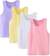 👕 4-pack kids soft camisole undershirts: anktry ages 2-8, solid colors, comfortable breathable tank tops logo