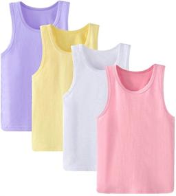 img 4 attached to 👕 4-Pack Kids Soft Camisole Undershirts: Anktry Ages 2-8, Solid Colors, Comfortable Breathable Tank Tops