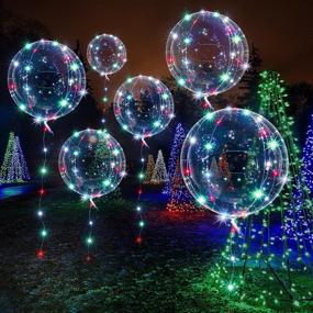 img 1 attached to 🎈 Vibrant LED Balloons 6-Pack: Clear Bobo Balloons with String Lights for Festive Decor - Ideal for Christmas Parties, Birthdays, Weddings, and More!