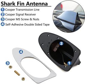 img 2 attached to 🦈 Enhance Your Car's Style and Radio Reception with Wittyware Car Shark Fin Antenna Cover - Reliable Adhesive Tape Base - Perfect for Auto Cars SUV Truck Van-Black