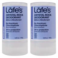 lafe's unscented crystal rock deodorant for women & men - vegan, cruelty-free, gluten-free, paraben-free & baking soda free - 24-hour protection - 2 pack (4.25oz) logo