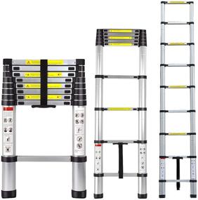 img 4 attached to 🪜 ARCHOM Folding Ladder Aluminum Telescopic Extension Ladders EN131 Standard: Reliable 2.6M/8.5Ft with Spring Loaded Locking Mechanism