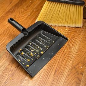 img 1 attached to 🧹 Carlisle 36143703 Flexible Plastic Dustpan: 12" Length, 12" Width, Black - Efficient Cleaning Solution