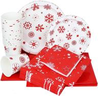 🎄 christmas party supplies set for 20 guests - galashield disposable dinnerware with paper plates, napkins, cups, and tablecloth logo