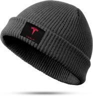 womens beanie tesla logo fineacrylic winter logo