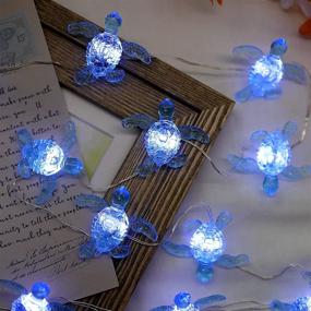 img 2 attached to Blue Sea Turtle String Lights: 10ft 30 LEDs Nautical Wall Décor with Remote for Summer Ocean Themed Wedding, Baby Shower, Birthday Party & House Decoration - USB Plug-in!