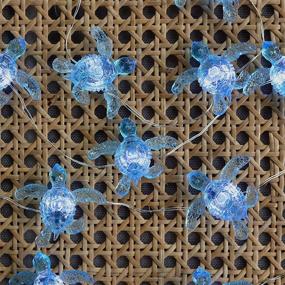 img 1 attached to Blue Sea Turtle String Lights: 10ft 30 LEDs Nautical Wall Décor with Remote for Summer Ocean Themed Wedding, Baby Shower, Birthday Party & House Decoration - USB Plug-in!