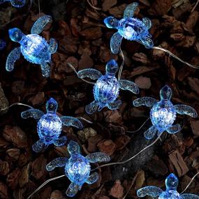 img 3 attached to Blue Sea Turtle String Lights: 10ft 30 LEDs Nautical Wall Décor with Remote for Summer Ocean Themed Wedding, Baby Shower, Birthday Party & House Decoration - USB Plug-in!