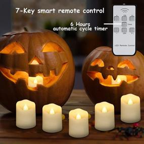 img 1 attached to 12pcs Rechargeable Flameless Tea Lights Candles with Timer & Remote, Flickering LED Votive Candles – Warm 🕯️ White Light Electric Fake Candle Set for Home Decoration, Christmas Festival Decor – includes 2 USB Charging Cables