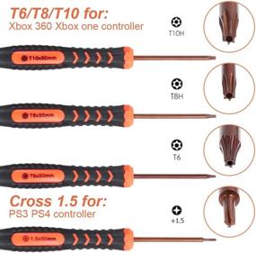 img 3 attached to 🔧 Vastar Repair Tool Kit for Xbox One, Xbox 360, PS3, PS4, and PS5 Controllers - 12-in-1 T6 T8 T10 Xbox One Screwdriver Set with Cross Screwdriver 1.5, Safe Pry Tools, Cleaning Brush & Cloth in EVA Bag