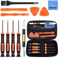 🔧 vastar repair tool kit for xbox one, xbox 360, ps3, ps4, and ps5 controllers - 12-in-1 t6 t8 t10 xbox one screwdriver set with cross screwdriver 1.5, safe pry tools, cleaning brush & cloth in eva bag logo