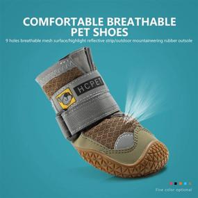 img 3 attached to 🐾 FEETCITY Waterproof Dog Boots with Reflective Velcro, Rugged Anti-Slip Sole and Skid-Proof Outdoor Paw Wear for Medium to Large Dogs - Set of 4