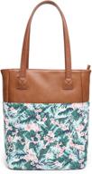 🌸 aitbags floral canvas tote handbag with pu leather for women- perfect for shopping, work, and satchel purposes logo