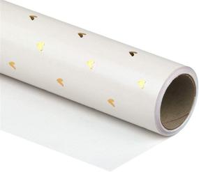 img 3 attached to 🎀 Charming Pastel Pink Wrapping Paper Roll: Gold Foil Sweet Heart Design for Birthday, Valentine's Day, Wedding, Baby Shower - 30 inch x 16.5 feet