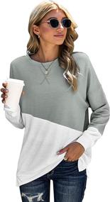 img 3 attached to 👚 Women's Loose Pullover Tops - Crewneck Sweatshirts with Long Sleeve Shirts