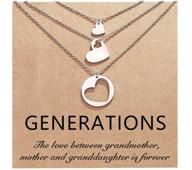 👩 generations necklace set: heart cutout mother daughter granddaughter jewelry for 3 - perfect birthday, mothers' day, and christmas gift for grandma, mom, and daughter logo