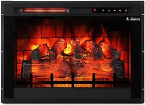 img 4 attached to 🔥 TURBRO INF28-3D Electric Fireplace Insert - Realistic Wood Log, Adjustable 3D Flame Effects, Infrared Quartz, Thermostat, Timer - 28 Inch In-Wall Recessed Option