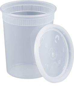 img 3 attached to Pactiv Plastic Deli Food Storage Containers: 24 Sets of Airtight Lids for 32 oz. Portions