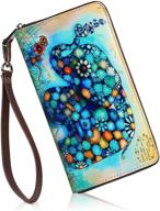 👜 aphison painting wristlet women's handbags with wallets holder logo