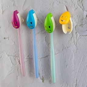 img 1 attached to 😊 AUEAR, Pack of 8 Smile Face Toothbrush Head Covers with Suction Cup - Cute & Portable Toothbrush Protective Cases for Home, Travel, Outdoor Camping in 4 Colors